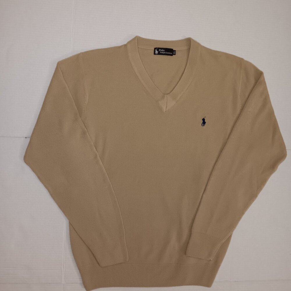 POLO RALPH LAUREN CASHMERE V NECK SWEATER - Picture 9 of 13